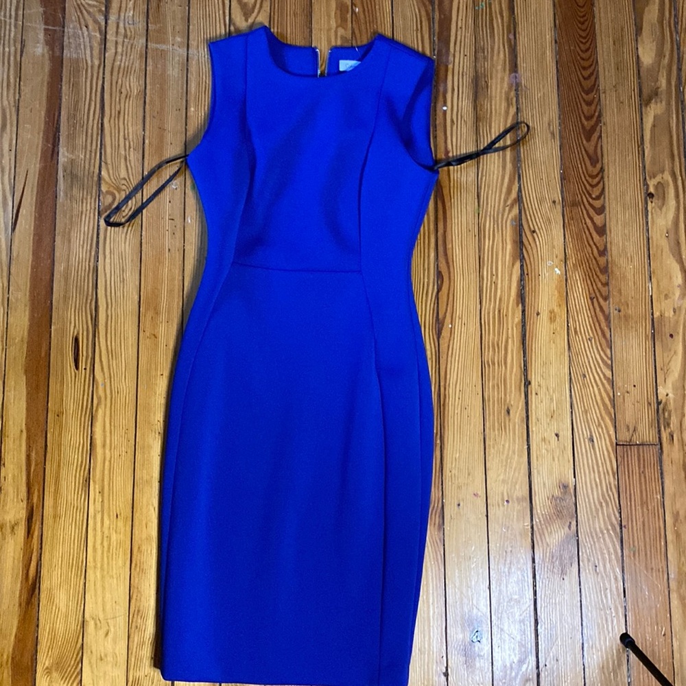 Calvin Klein blue midi bodycon dress